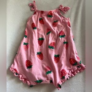 Old Navy Pink Strawberry Patterned Romper